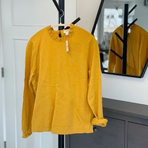 J. Crew Ruffle Collar Cotton Sweater